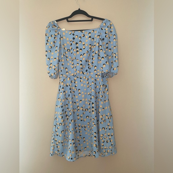 NWT Vero Moda summer mini T-shirt dress in blue/yellow size M - Picture 2 of 8